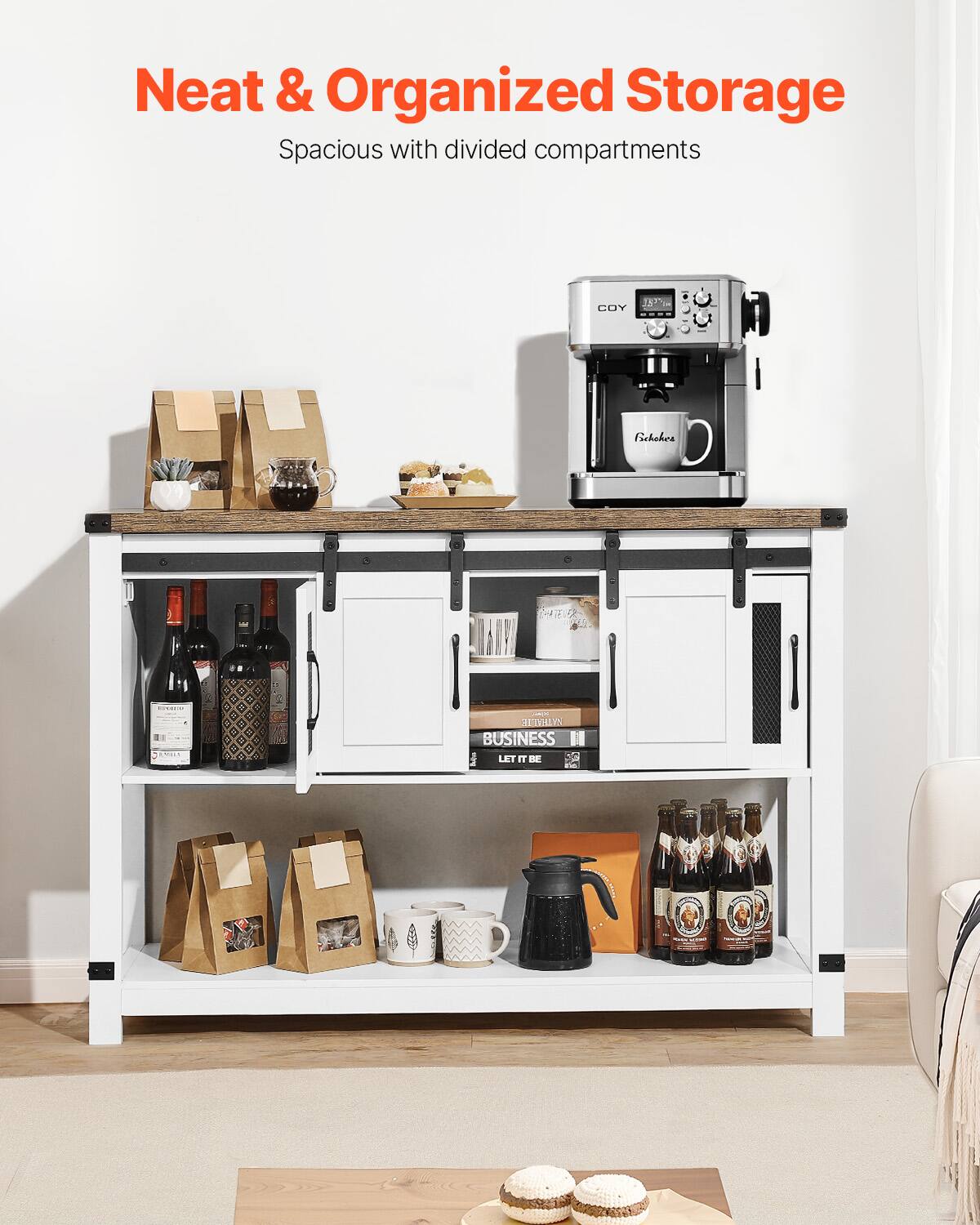 Neat & Organized Storage  
Spacious with divided compartments