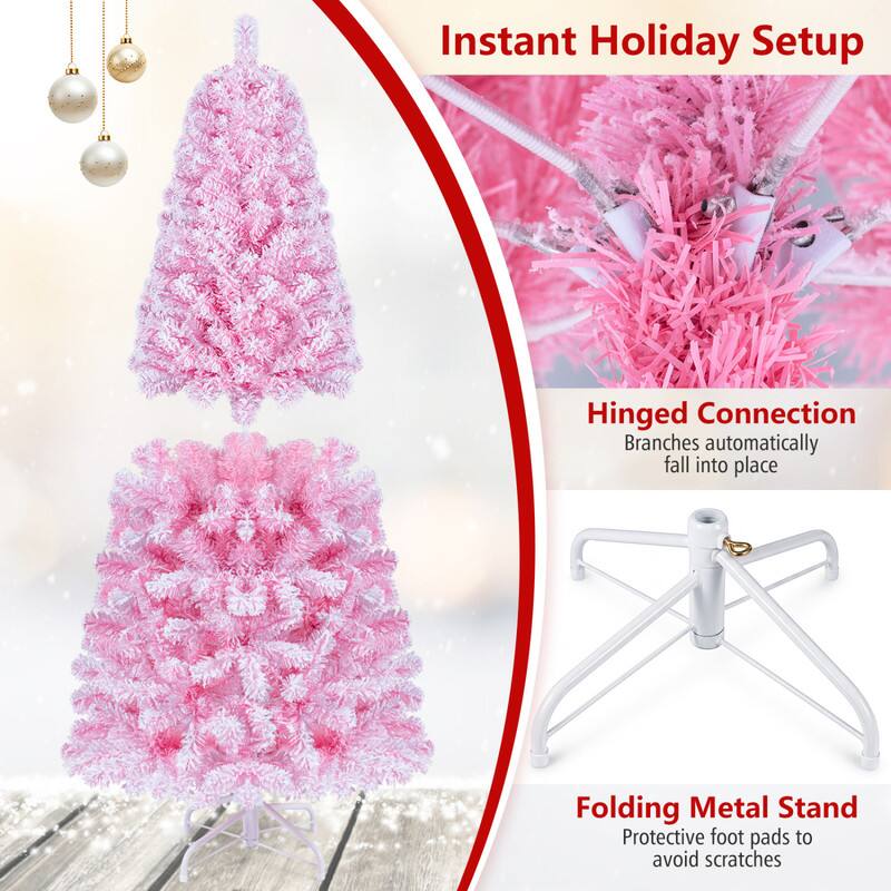 Instant Holiday Setup

Hinged Connection
Branches automatically fall into place

Folding Metal Stand
Protective foot pads to avoid scratches