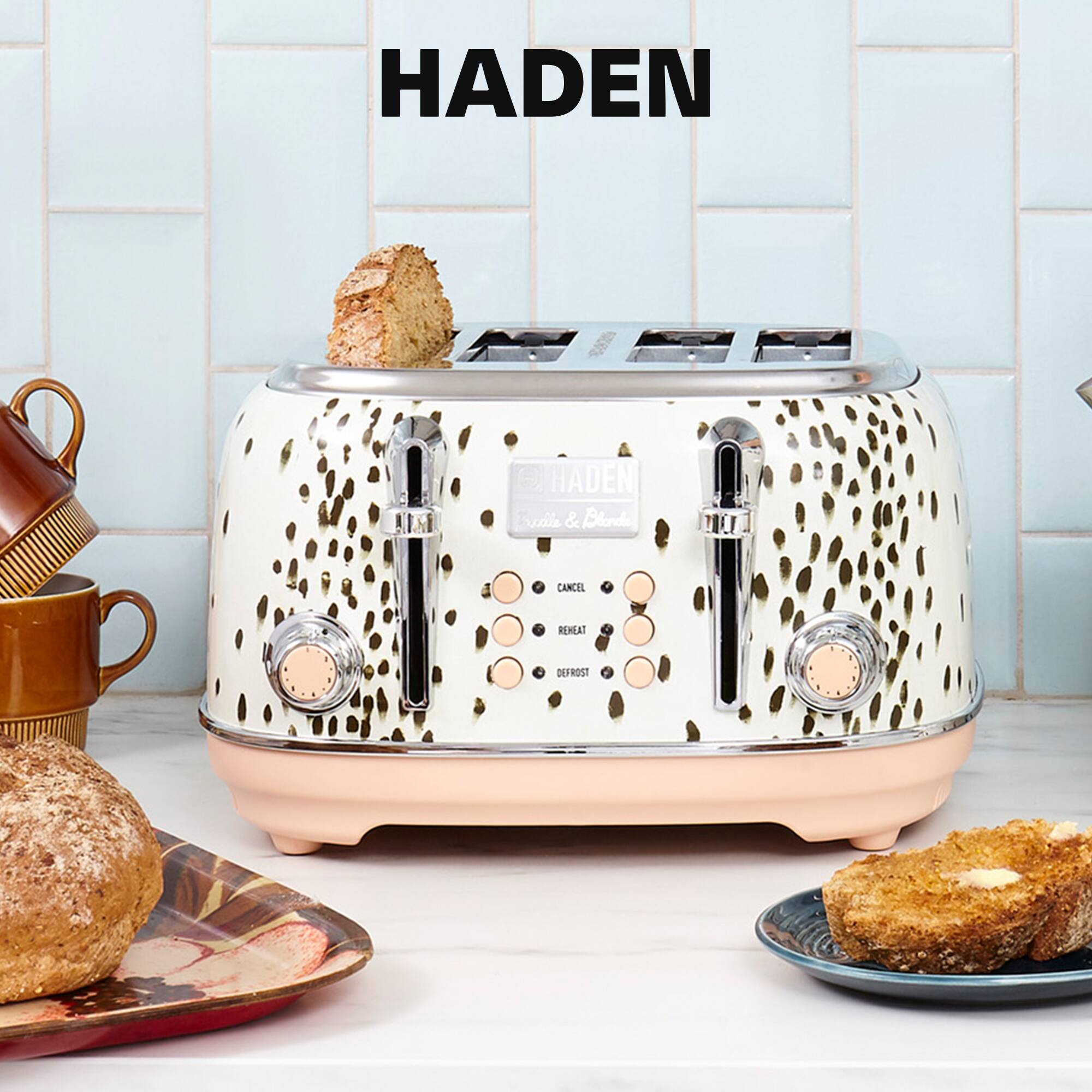 Haden Margate Poodle & Blonde Stainless Steel 4 Slice Toaster with Wide ...
