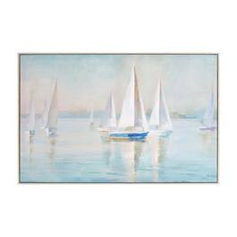 BreeBe - Framed Sailboat Print 23.5"L - White, Blue
