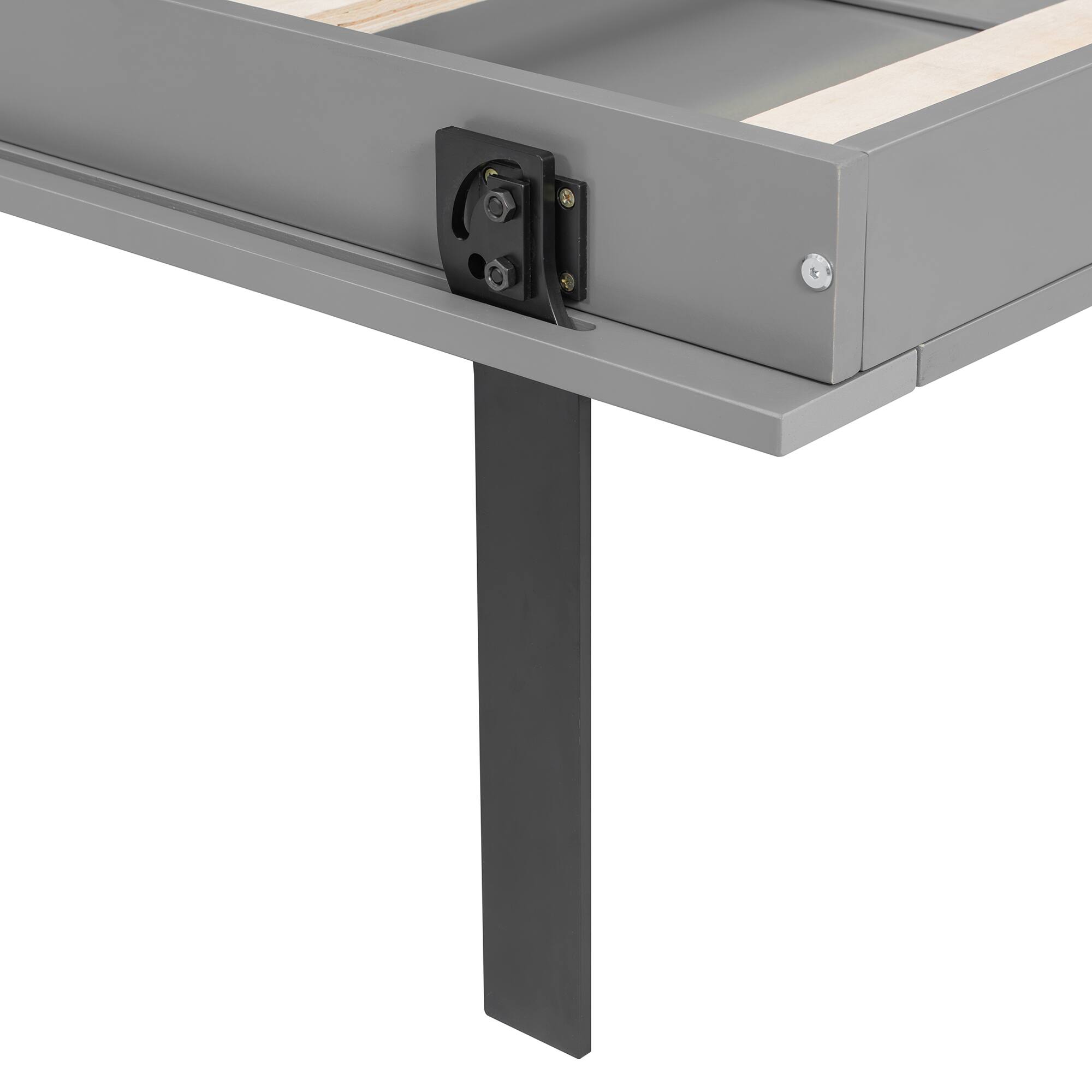 Alt View 8. Anysun - Rotating Queen Murphy Bed - Hidden Storage Racks, Space-Saving Multifunctional Wall Bed for Home Office & Small Rooms - Gray.