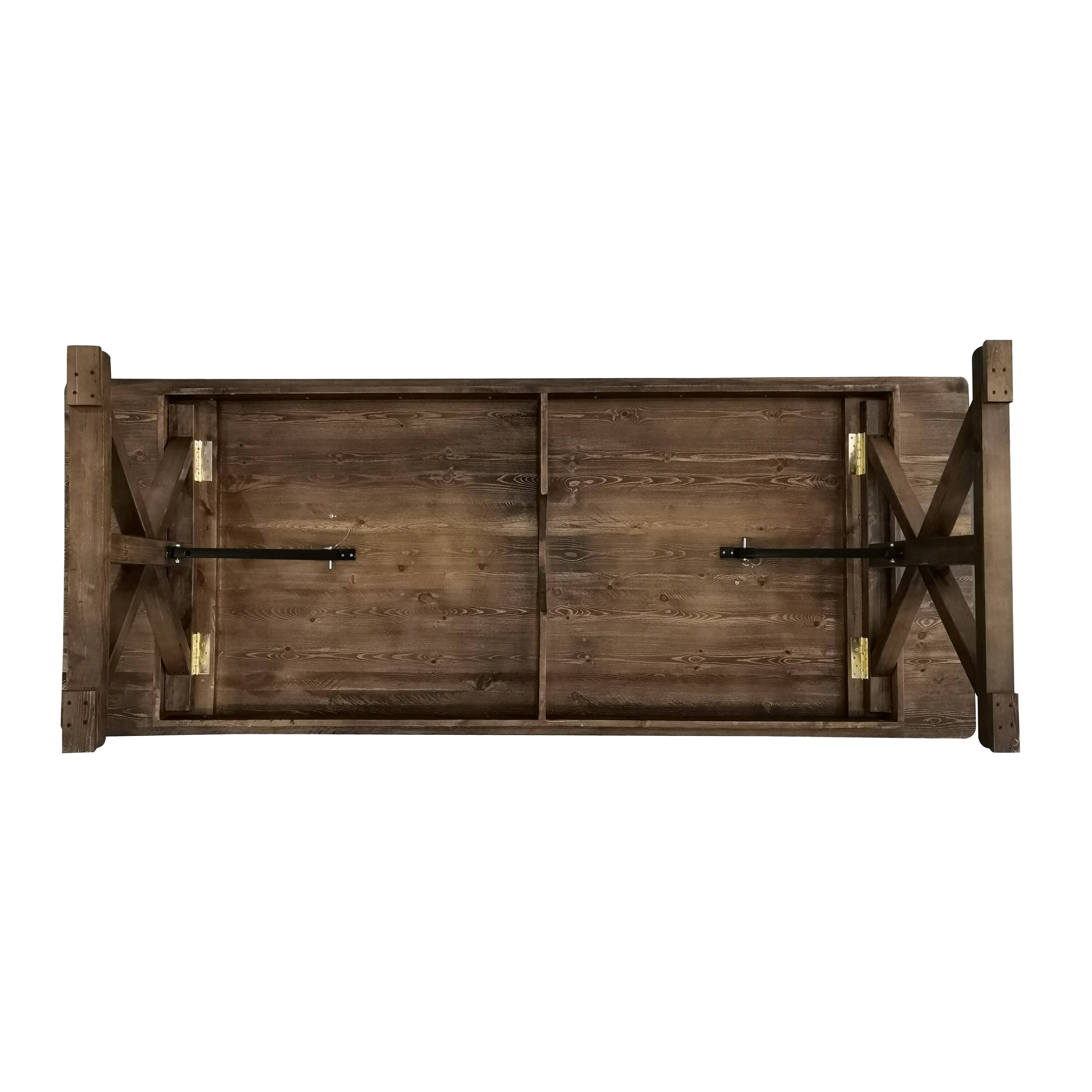 Alt View 5. Flash Furniture - HERCULES 9' x 40" Rectangular Antique Rustic Solid Pine Folding Farm Table with X Legs - Brown.