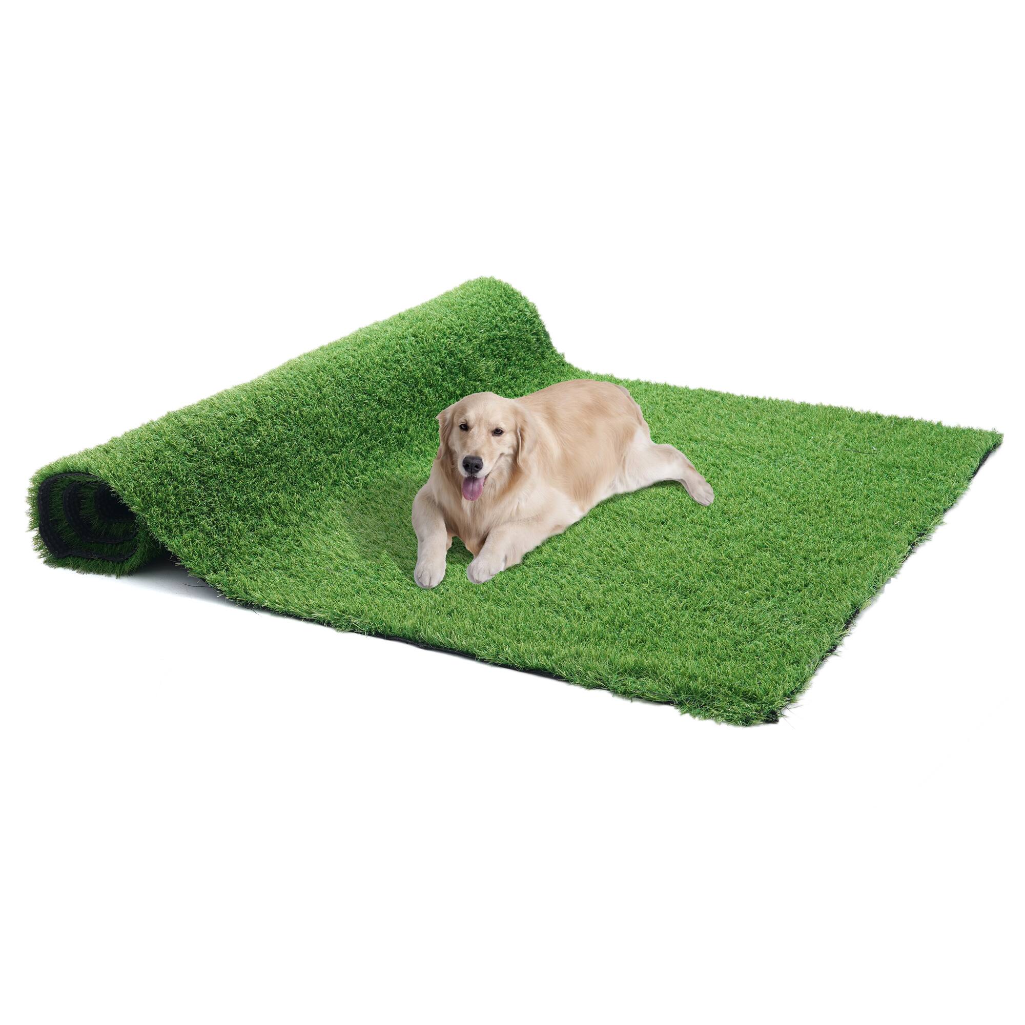Alt View 10. Famapy - Indoor Outdoor Fake Lawn Mat for Balcony Artificial Grass Turf Rug Patio, Pets & Kids, Waterproof, Fire-Resistant - Green.