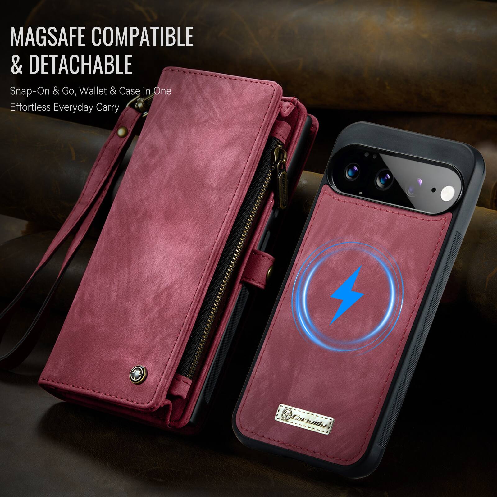 MAGSAFE COMPATIBLE & DETACHABLE  
Snap-On & Go, Wallet & Case in One  
Effortless Everyday Carry