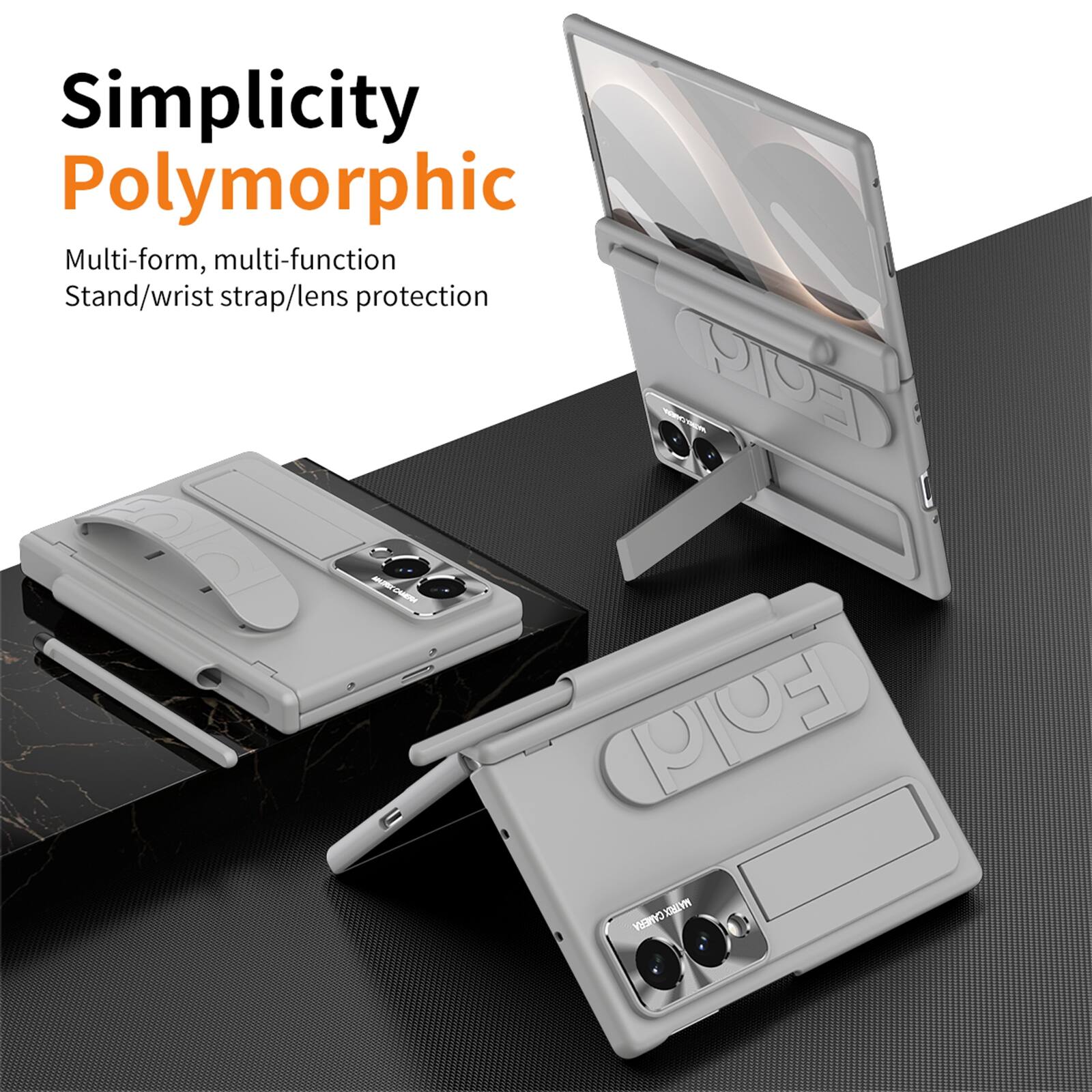 Simplicity Polymorphic  
Multi-form, multi-function  
Stand/wrist strap/lens protection