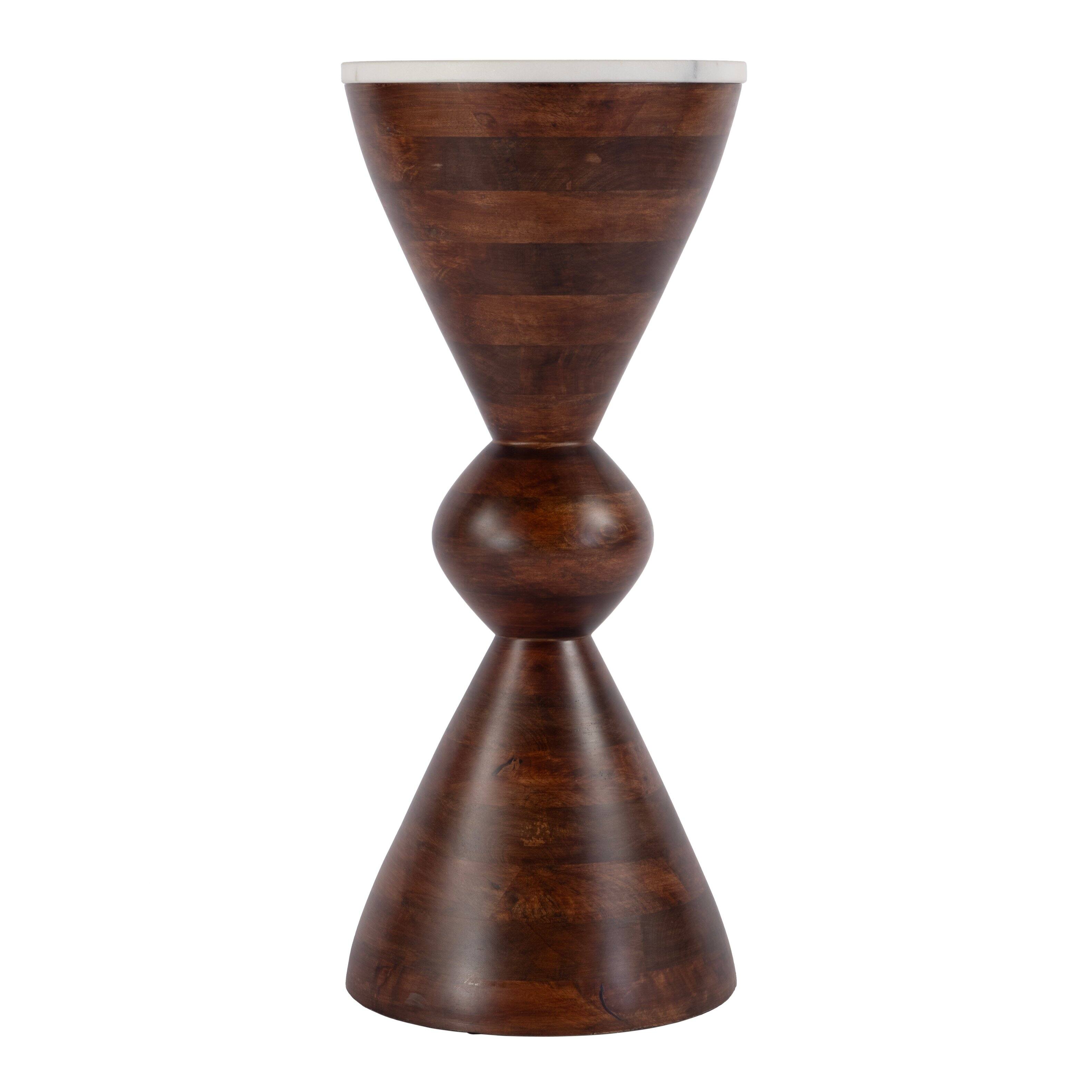 Alt View 1. Butler Specialty - Amra 12 in. W Round Marble and Wood Side Table - Brown.
