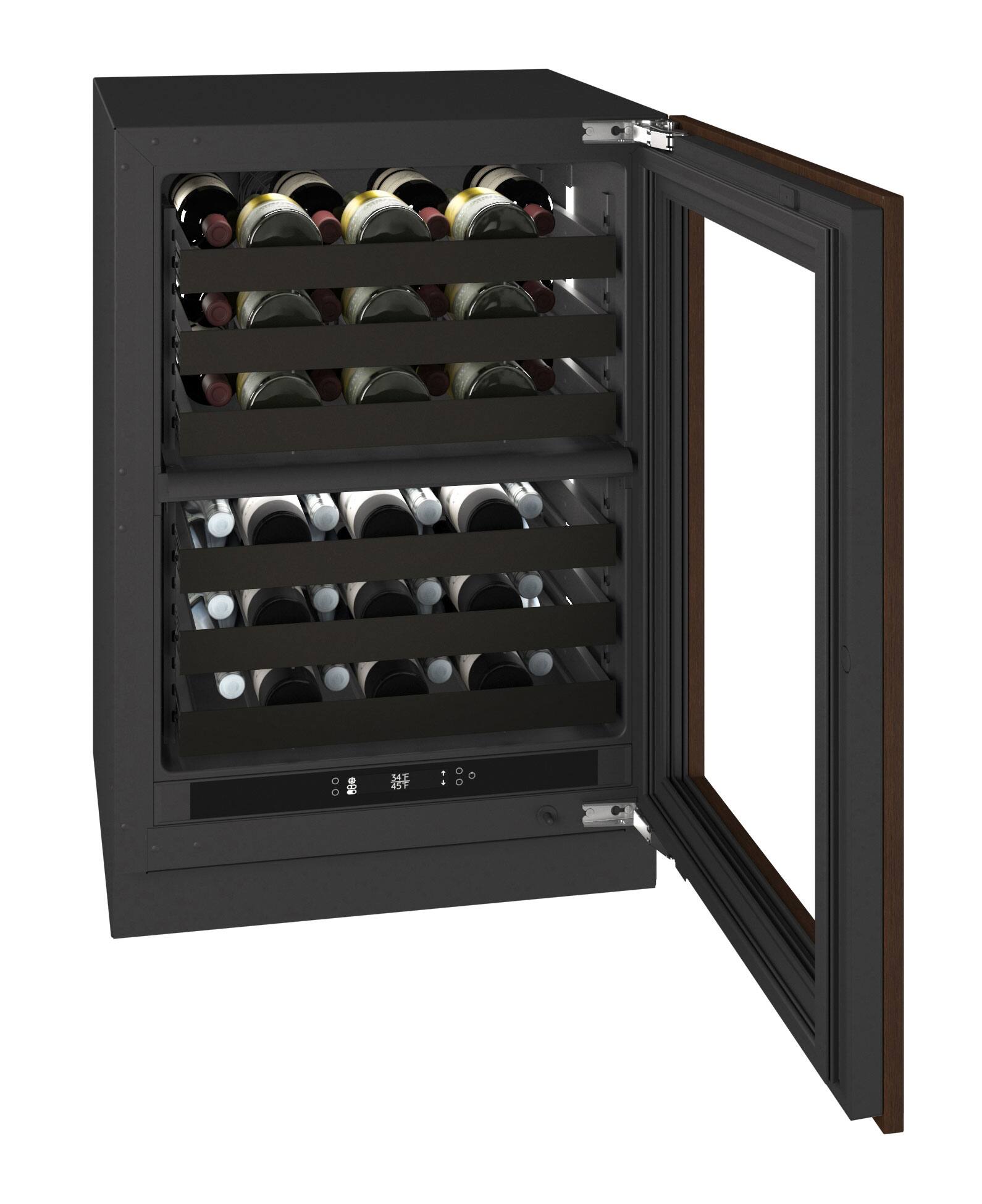 Alt View 4. U-Line - U-Line 24"W. 4.9 Cu.Ft. Built-In Dual-Zone Wine Refrigerator-Panel Ready Frame/Glass - Integrated Frame.