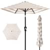 Front. Best Choice Products - Best Choice Products 10ft Outdoor Steel Market Patio Umbrella w/ Crank, Tilt Push Button, 6 Ribs - Striped Tan - Striped Tan.