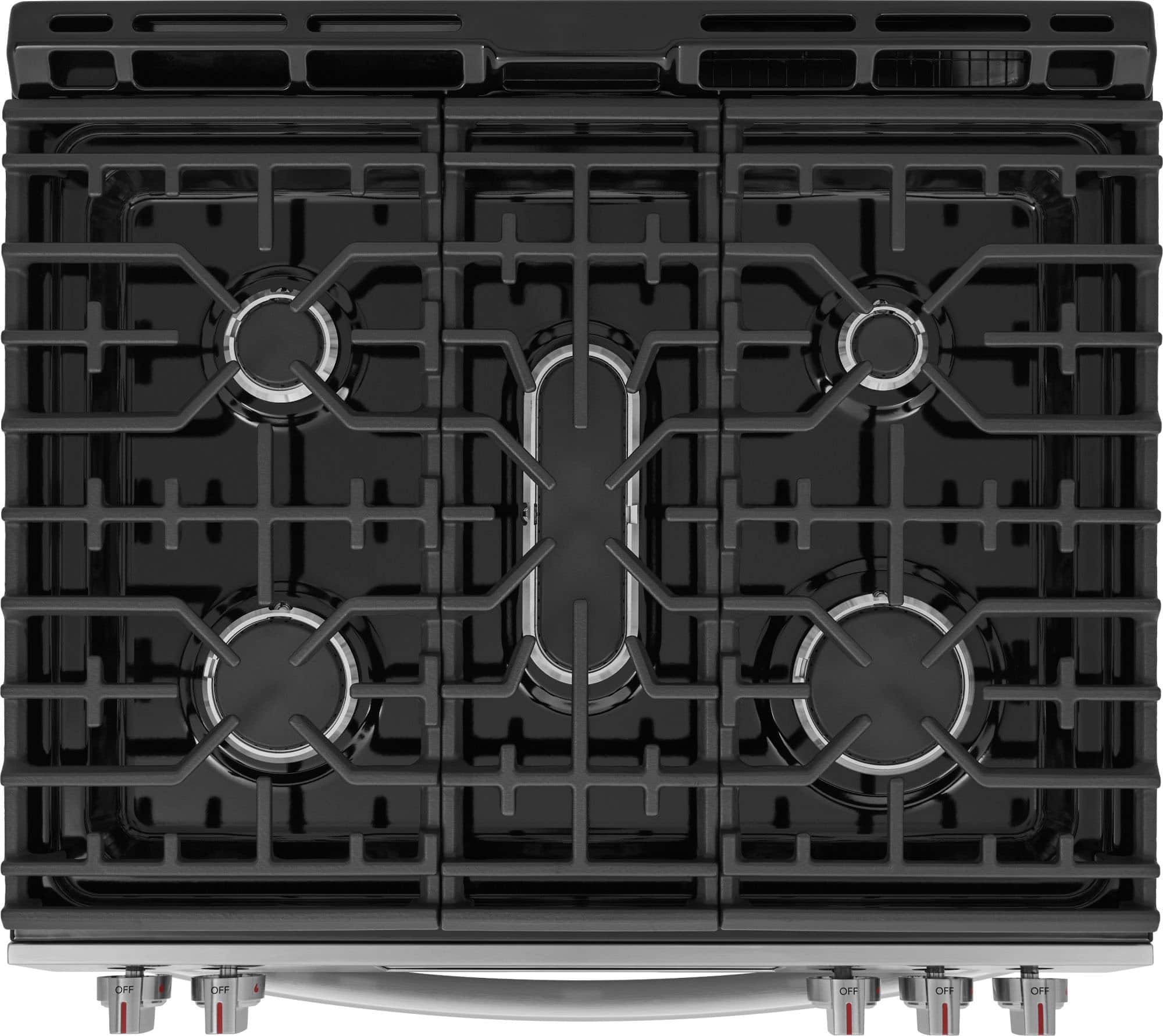 The text on the image reads "OFF OFF OFF OFF," which indicates that all the burners on the stove are turned off.