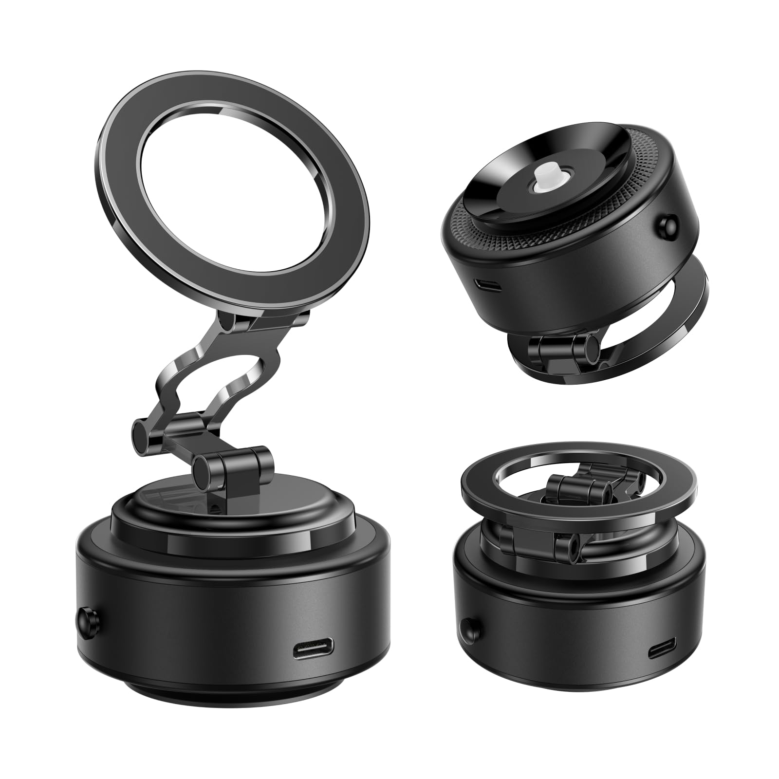 Front. HM 1810 - Electric Magsafe Car Mount Vacuum Magnetic Phone Holder 105n 360  Reinforced Swivel Lock Suction Cup For Your - Electric Magsafe Car Mount Vacuum.
