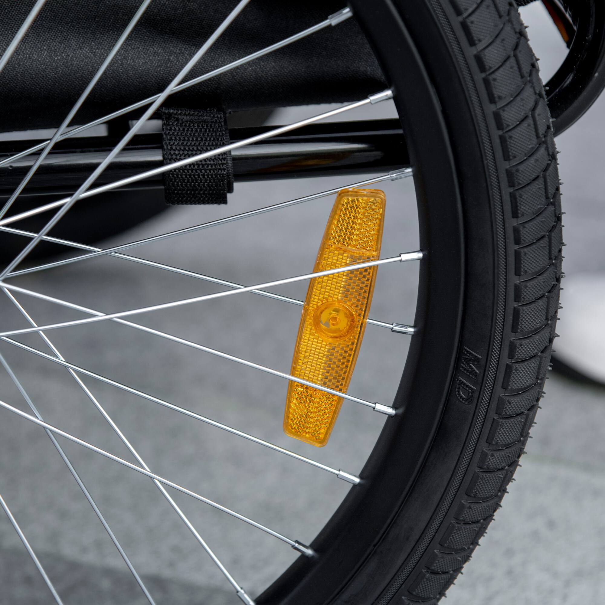 Alt View 5. Aosom - Dog Bike Trailer, Pet Wagon with Steel Frame, Hitch Coupler, Quick Release Wheels, Reflectors, Flag, Travel Carrier.