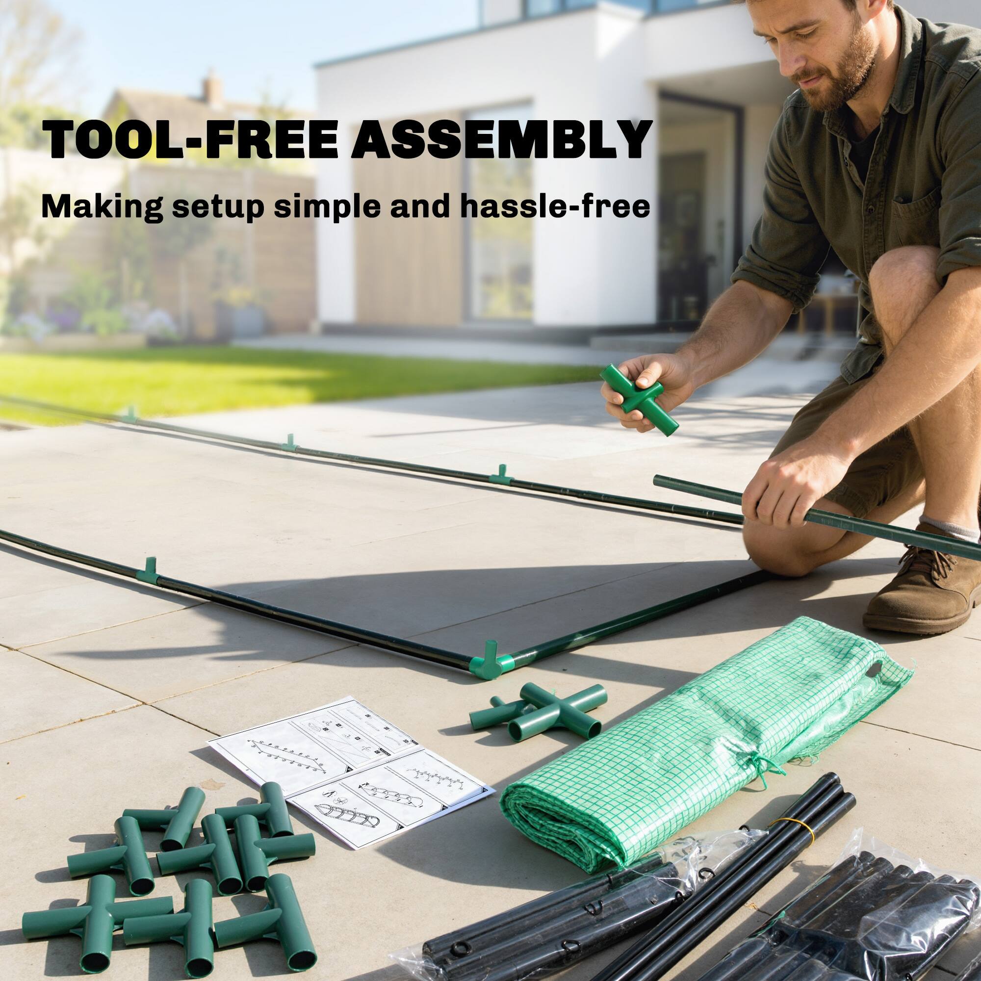 TOOL-FREE ASSEMBLY  
Making setup simple and hassle-free