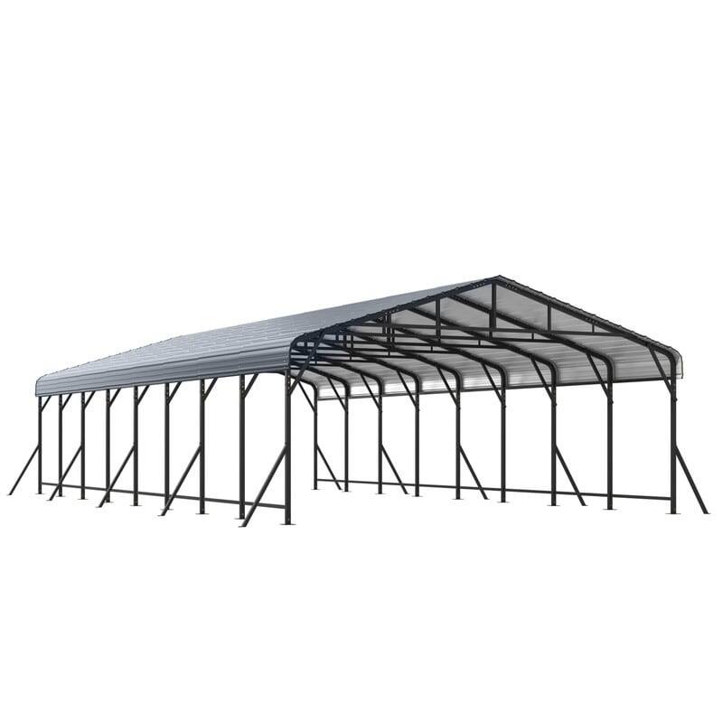 Alt View 7. U-HOMY - Outdoor Carport with Galvanized Steel Roof – All-Weather Shelter for Cars, Boats & Tractors - 20'x40'.