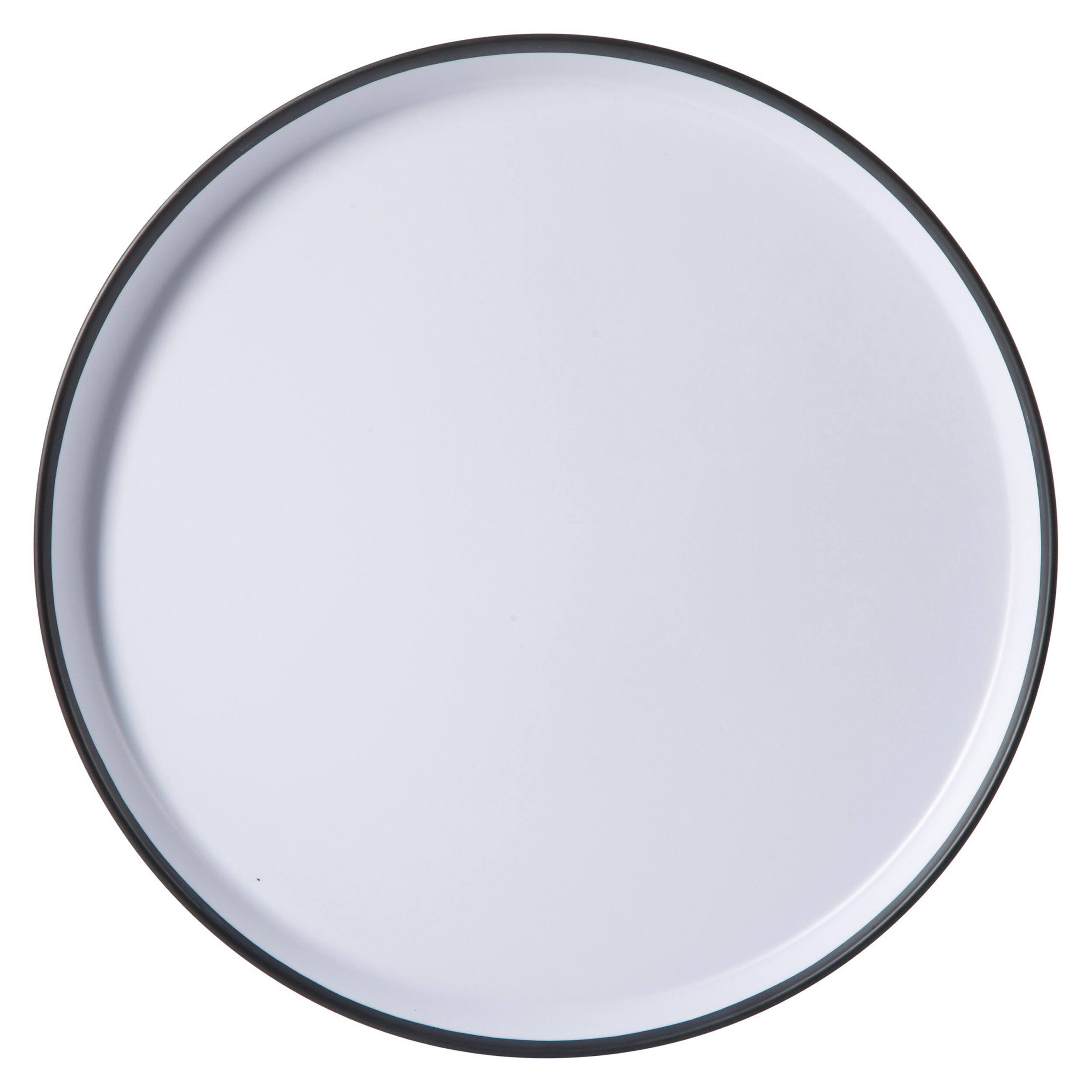 Alt View 4. Gibson - Gibson Home Folsom Shores 12 Piece Melamine Dinnerware Set in White w/ Black Rim - White and Black Rim.