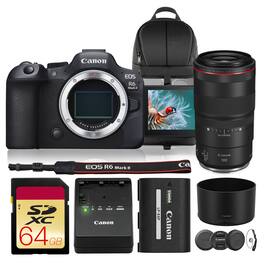 Canon - EOS R6 Mark II Mirrorless Camera with Cropping Guide Firmware + RF 100 Macro