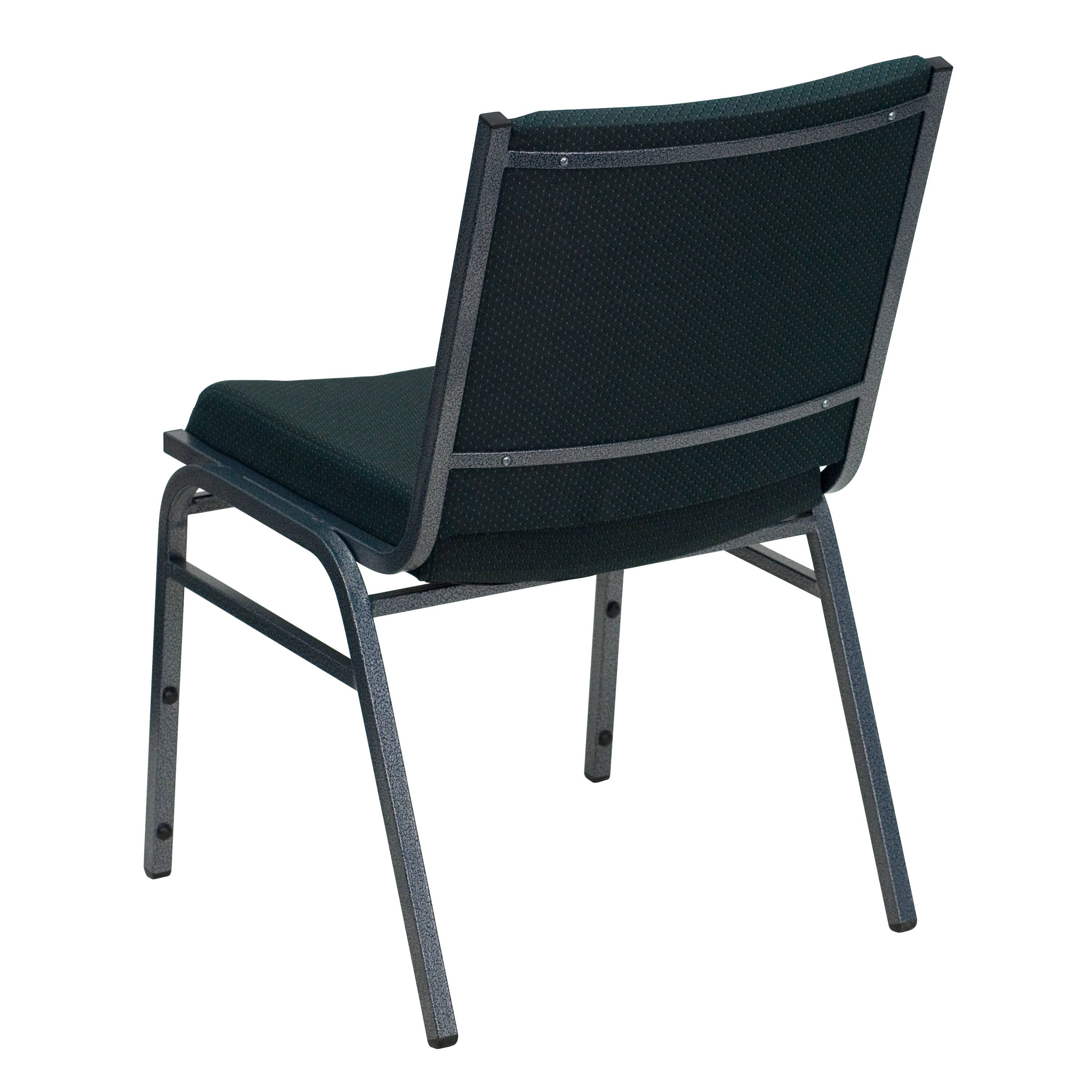 Alt View 3. Emma + Oliver - Heavy Duty Reception/Guest Stack Chair - Green Patterned Fabric.