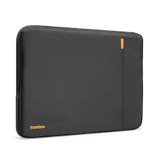 Front. tomtoc - Defender-A13 360° Recycled Laptop Sleeve Bag Case for 15-inch MacBook Air M4/A3241 2025, M3/A3114 2024, M2/A2941 2023 - Black.
