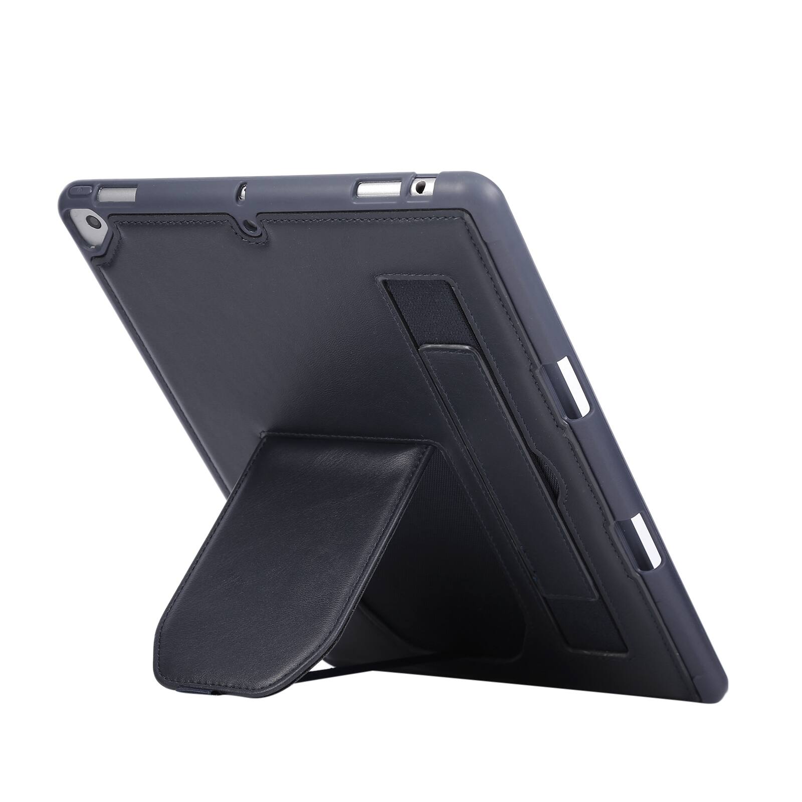 Alt View 1. UUCOVER - Case for iPad 9th 8th 7th Gen 10.2-inch (2021/2020/2019) Shockproof PU Leather Hand Strap Kickstand Pencil Holder Cover - Blue.