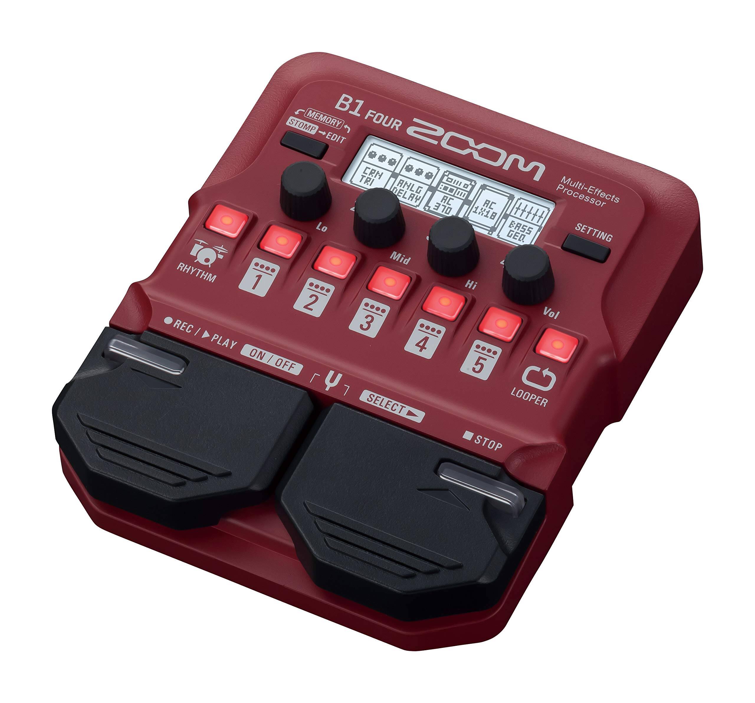 B1 FOUR  
ZOOM  
Multi-Effects Processor  

MEMORY  
STOMP  
EDIT  
CRN  
TRI  

Lo  
Mid  
Hi  
Vol  

RHYTHM  
1  
2  
3  
4  
5  

REC / PLAY  
ON / OFF  
Y  
LOOPER SELECT  

STOP