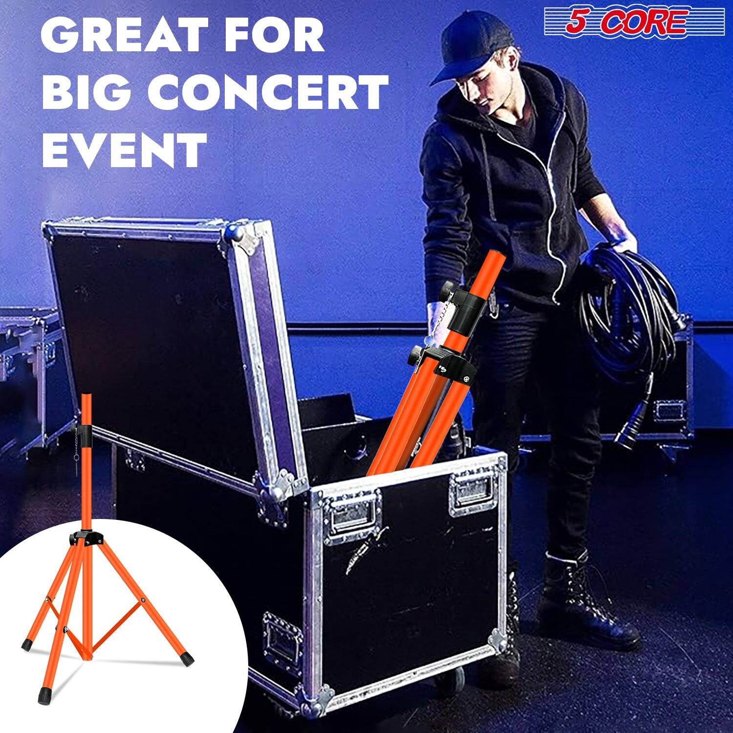 5 CORE Speaker Stand 4Ft Adjustable Heavy Duty PA DJ Tripod Studio ...