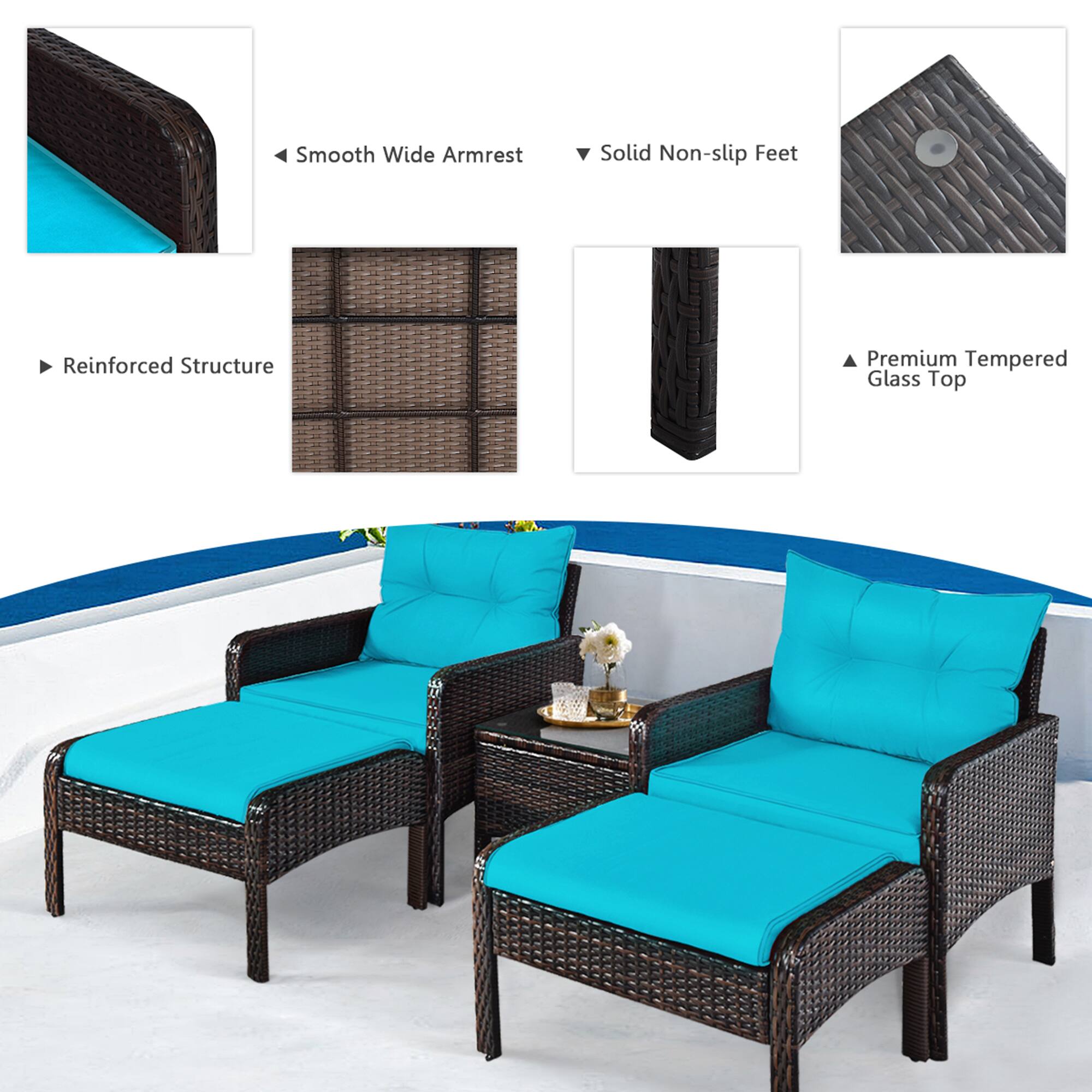 Smooth Wide Armrest, Solid Non-slip Feet, Reinforced Structure, Premium Tempered Glass Top