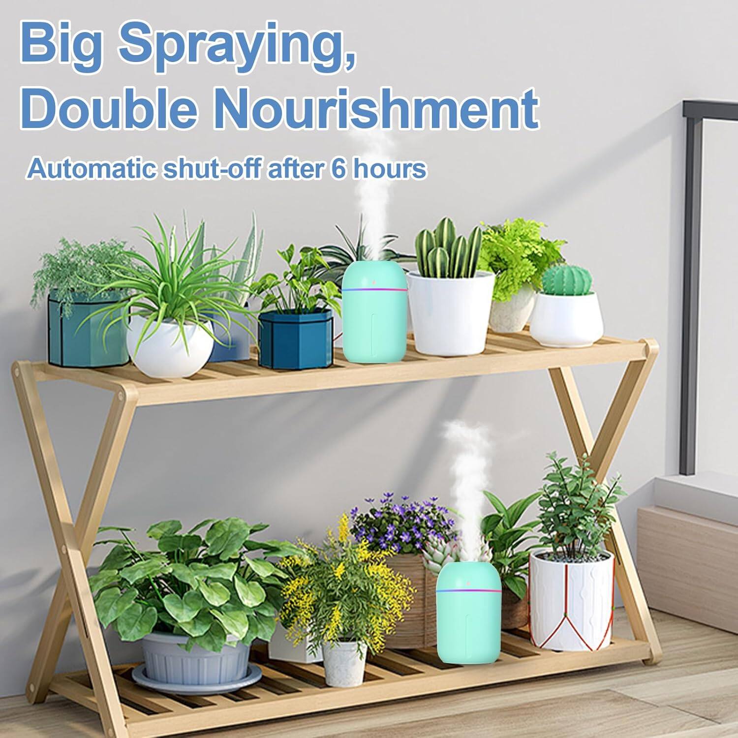Big Spraying, Double Nourishment  
Automatic shut-off after 6 hours