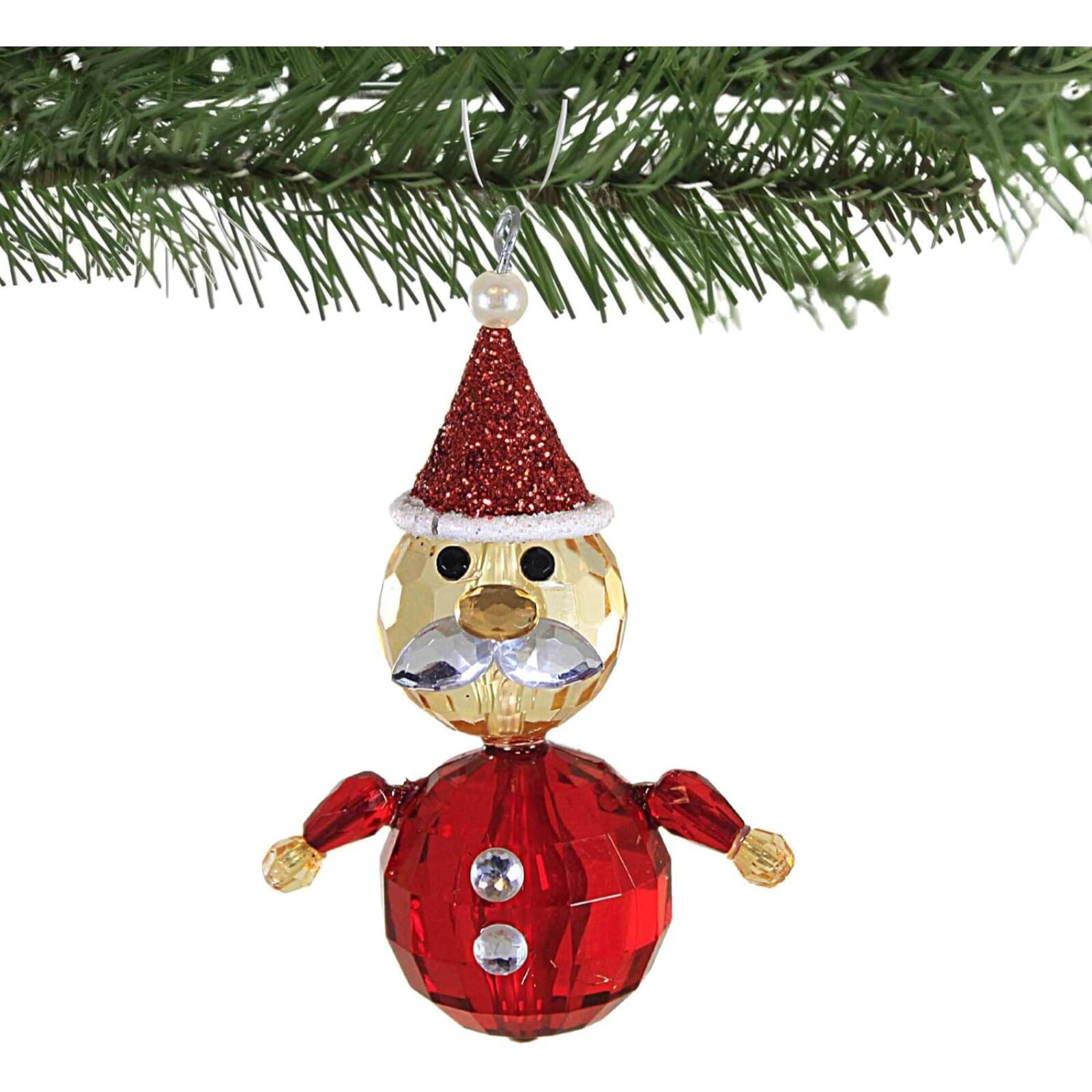 Alt View 1. Ganz - Ganz Santa Claus Acrylic Christmas Tree Ornament 3 Inch Multicolor - Red.