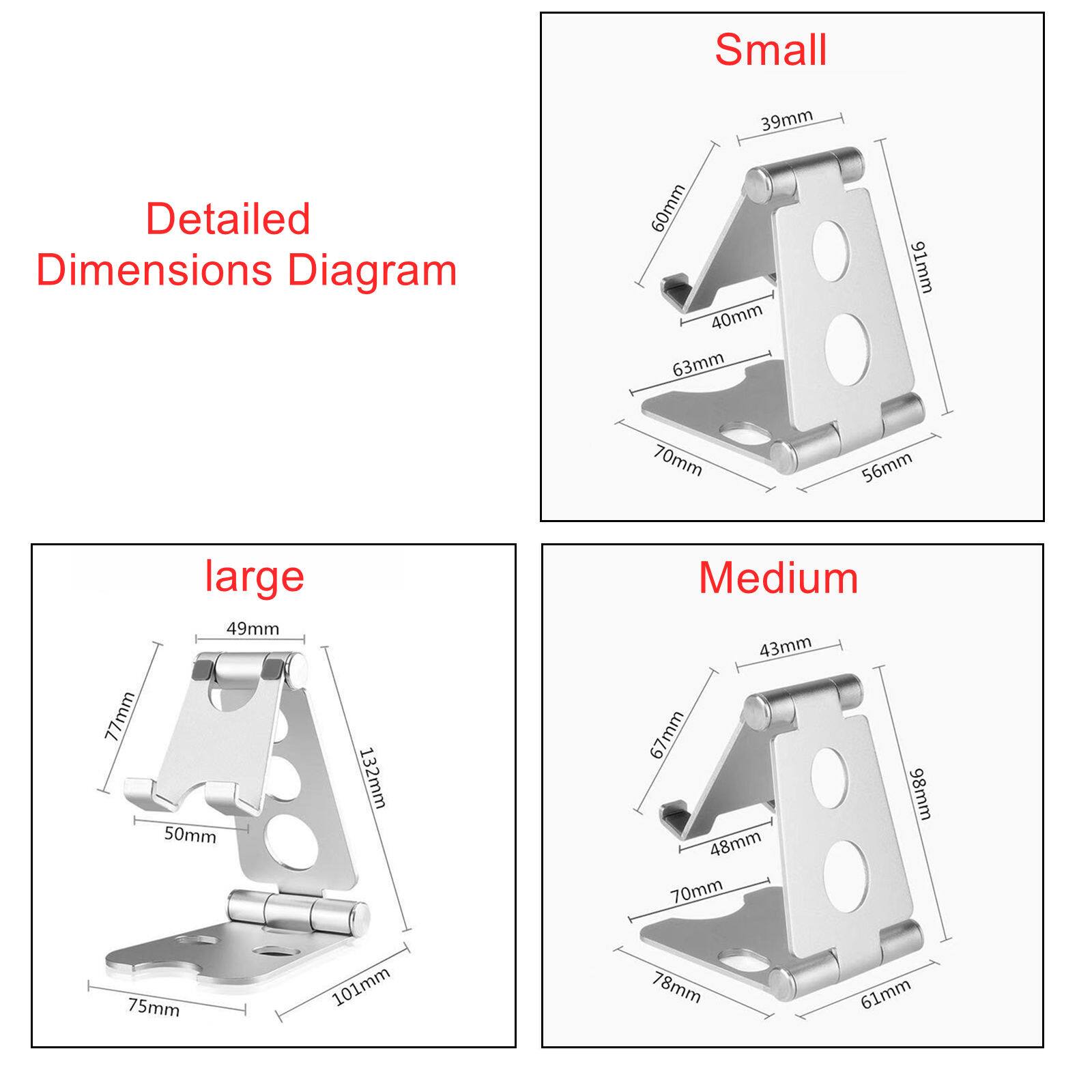 Detailed Dimensions Diagram

Large
- 49mm
- 77mm
- 132mm
- 50mm
- 75mm
- 101mm

Medium
- 43mm
- 67mm
- 98mm
- 78mm
- 70mm
- 48mm

Small
- 39mm
- 60mm
- 91mm
- 70mm
- 63mm
- 40mm