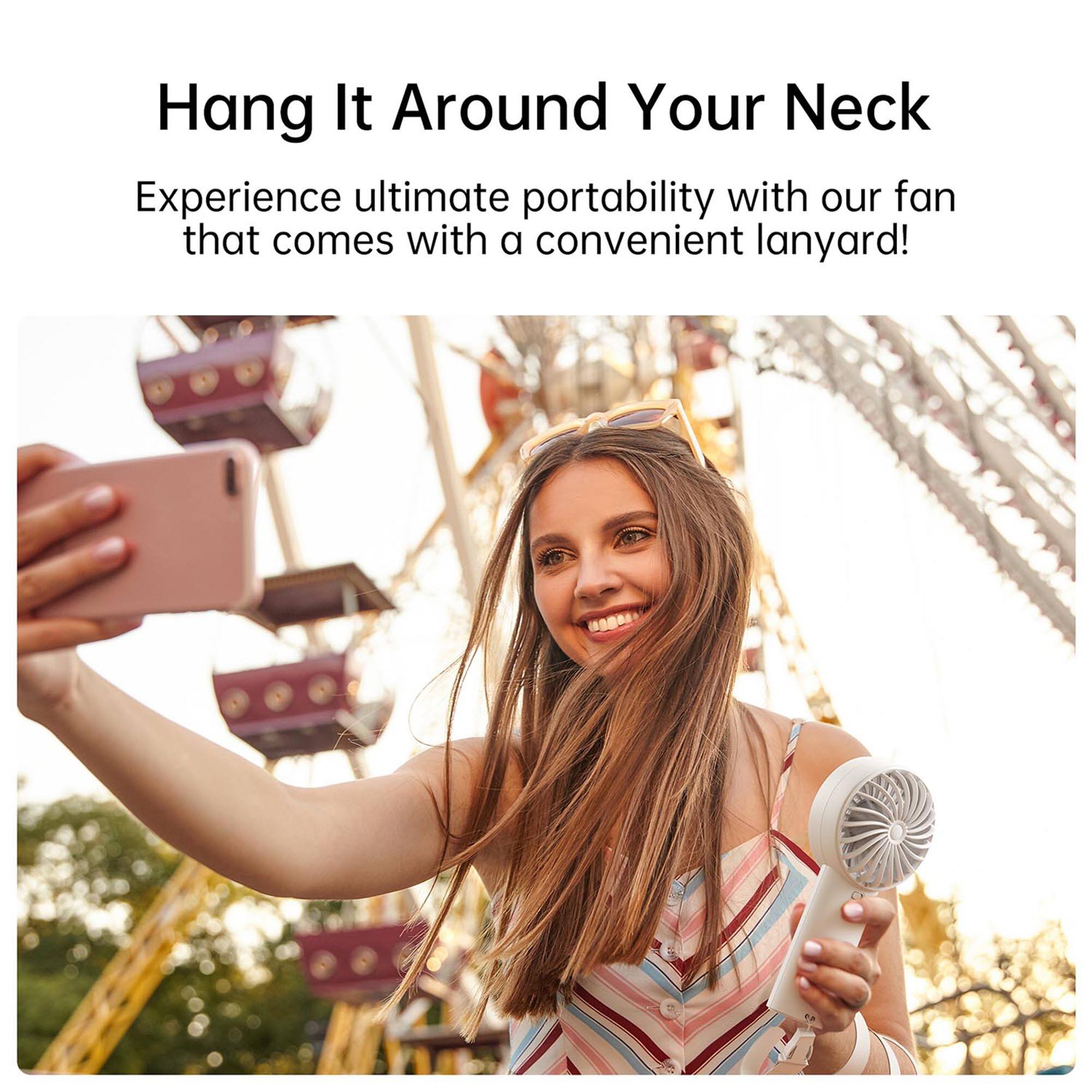 Hang It Around Your Neck

Experience ultimate portability with our fan that comes with a convenient lanyard!