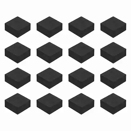 Front. Unique Bargains - 16pcs Square Speaker Isolation Feet Pads, 30x15mm Non Slip Foam Shock Absorption Pad for Amplifier - Black.