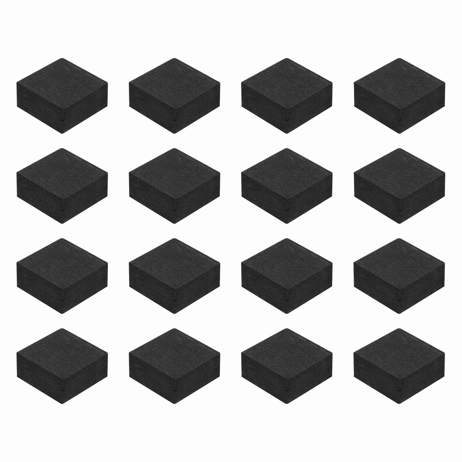 Front. Unique Bargains - 16pcs Square Speaker Isolation Feet Pads, 30x15mm Non Slip Foam Shock Absorption Pad for Amplifier - Black.