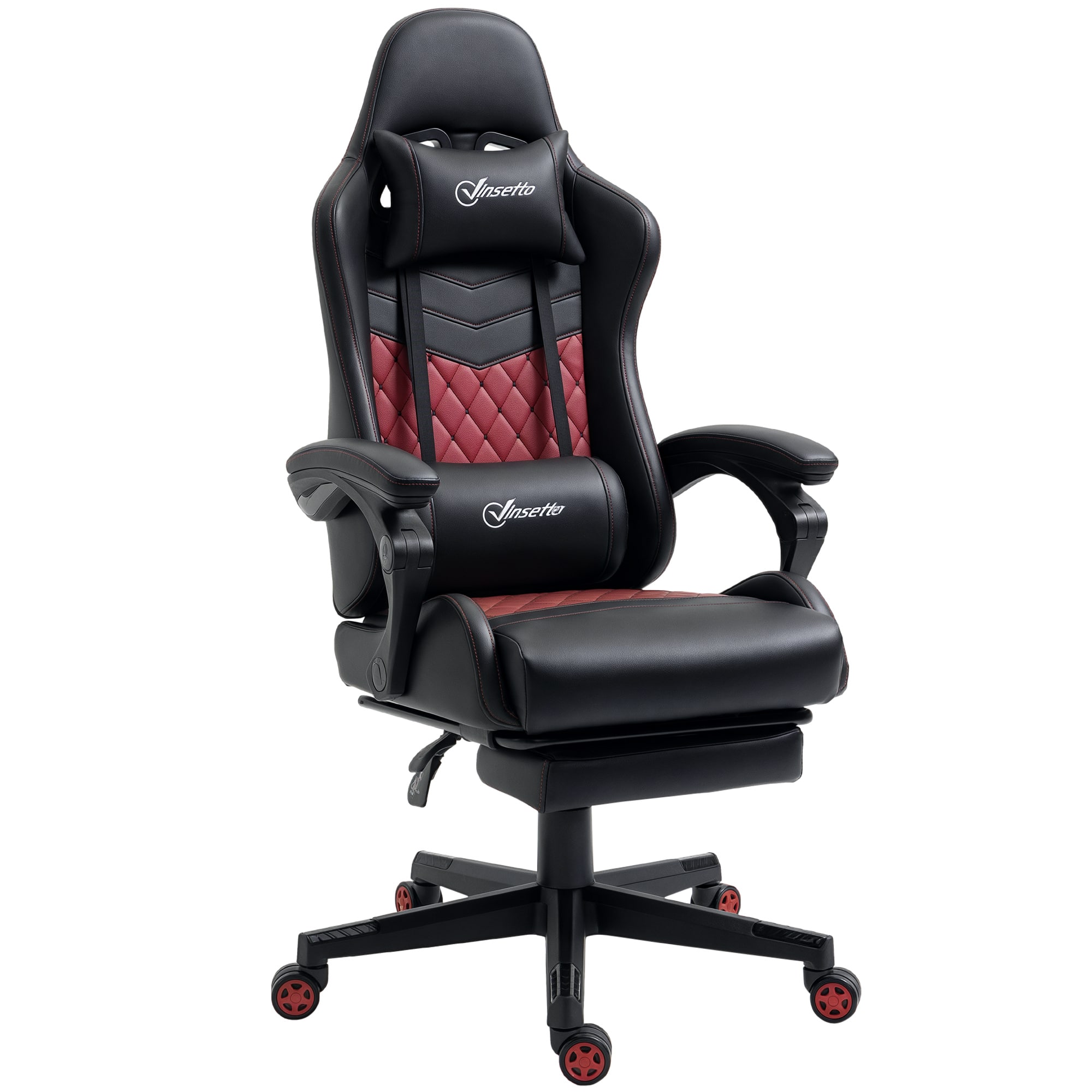 Vinsetto - Racing Gaming Chair with Footrest, Lumbar Support - Black