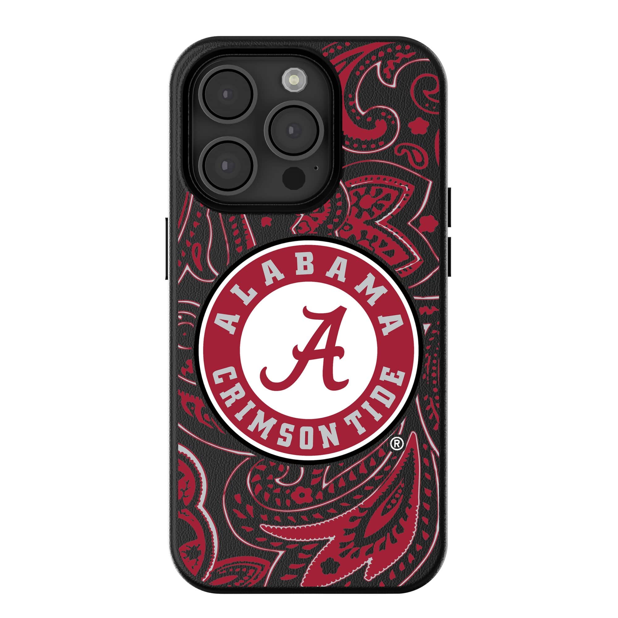 Keyscaper - NCAA - Alabama Crimson Tide Paisley iPhone Magnetic Bump Case - 13 - Black