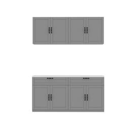 FUFU & GAGA - FUFU&GAGA Adjustable Kitchen Cabinet Set: Tidy Storage for Modern Kitchens - Gray
