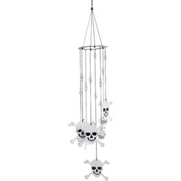 Spoontiques - Skull and Crossbones Metal Wind Chime Outdoor Garden Décor Backyard and Patio Decoration 17 inch