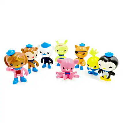 Front. Fisher-Price - Octonauts Octo-Crew 3 Inch Mini Figure Set | 8 Figures - Blue.