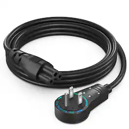 Maximm - 6ft 3-Prong AC Laptop Power Cord with 360° Rotating Plug Universal 125V Power Cable - Black