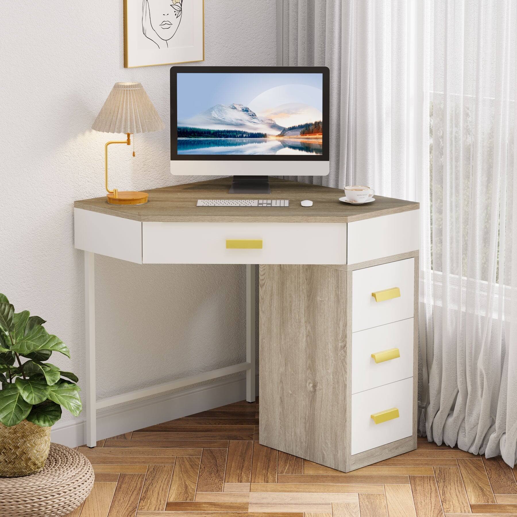 Tribesigns Office Computer Desk with Engineered Wood Construction, for ...