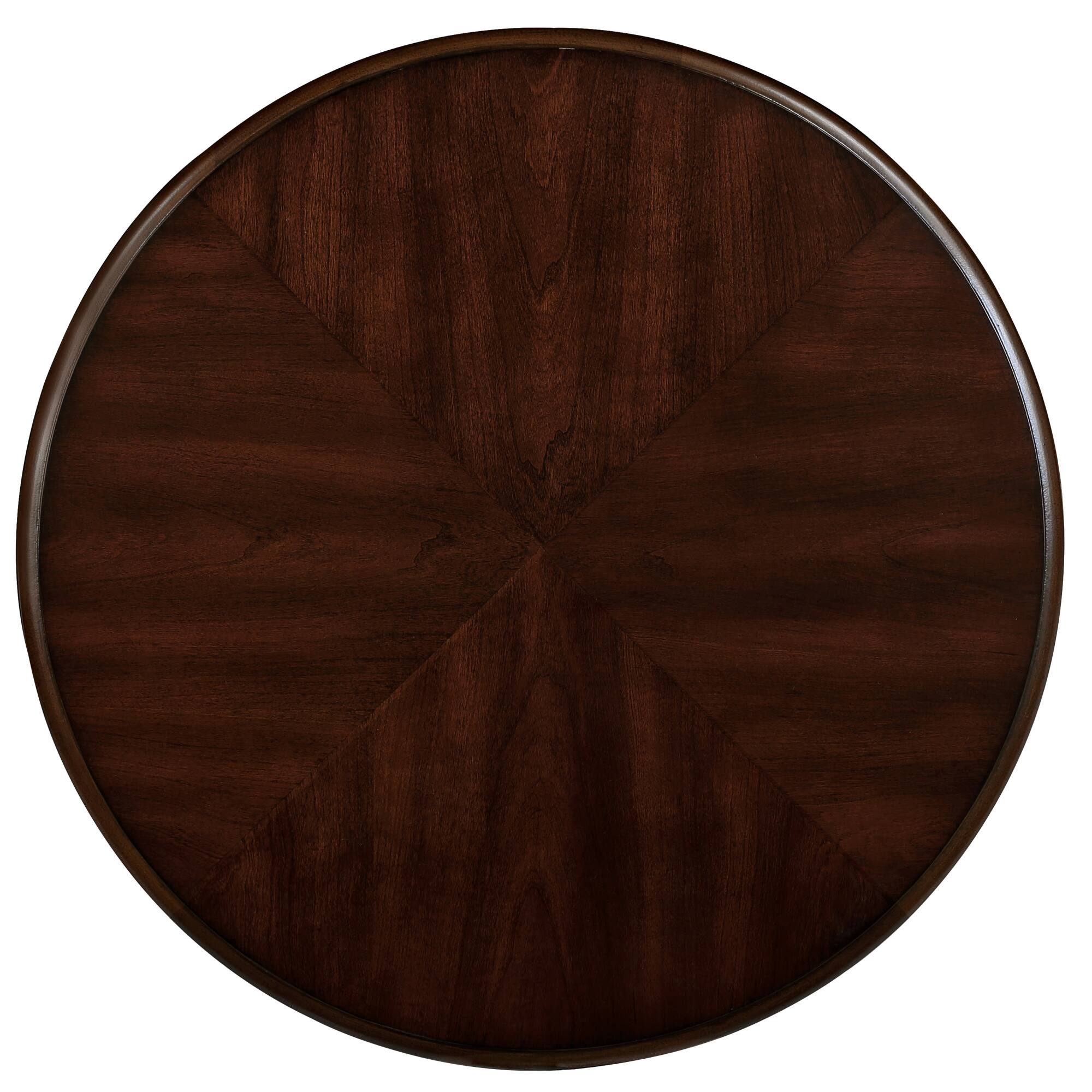 Alt View 2. GOODSILO - Vintage Round Side Table with Lower Shelf, Solid Wood Construction, Distressed Finish for Living Room Decor - Cherry.