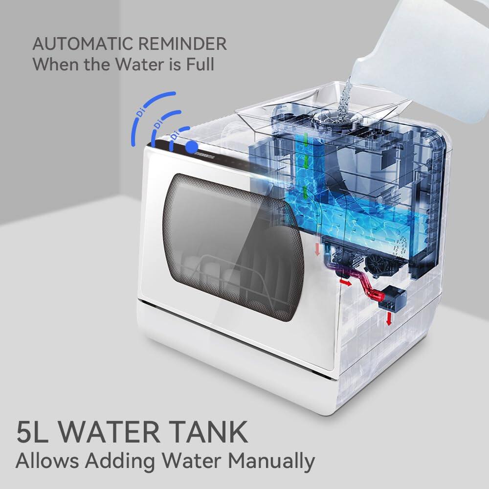 AUTOMATIC REMINDER  
When the Water is Full

5L WATER TANK  
Allows Adding Water Manually