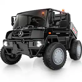 ANPABO - Mercedes-Benz Unimog 24V Kids Electric Ride-On Car – 2-Seater, 400W, Parent Remote, LED Lights, Bluetooth, 5 MPH - Black