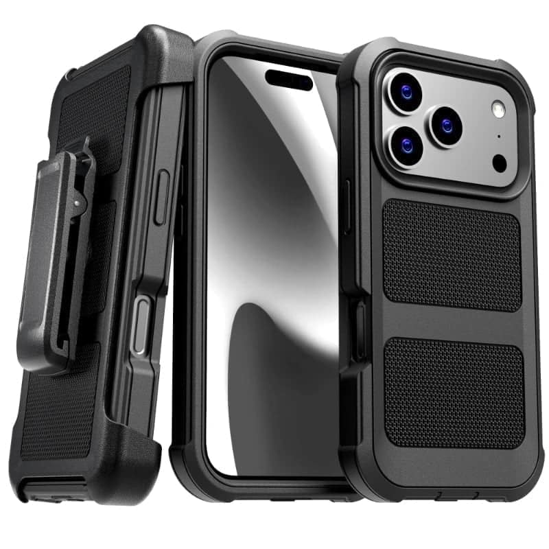 RomeTech - Defender Rugged Case for Apple iPhone 17 Pro Max - Black