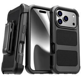 RomeTech - Defender Rugged Case for Apple iPhone 17 Pro Max - Black