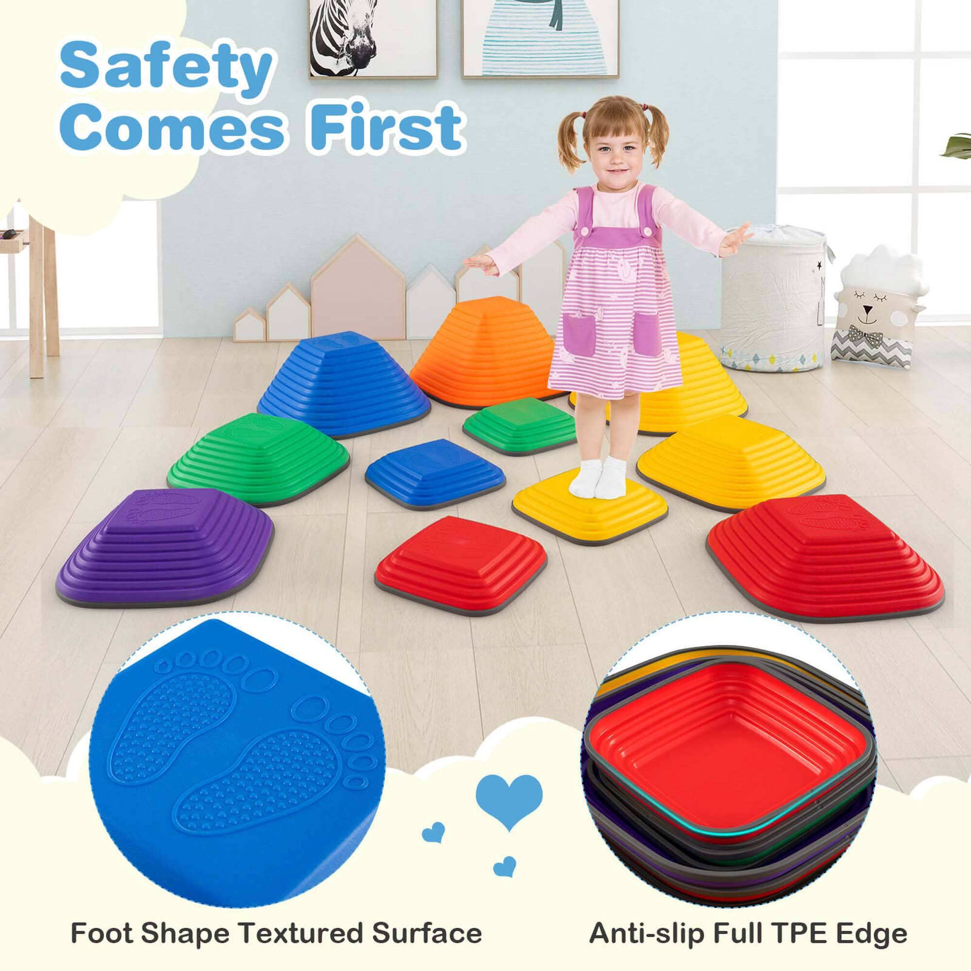 Safety Comes First  
Foot Shape Textured Surface  
Anti-slip Full TPE Edge