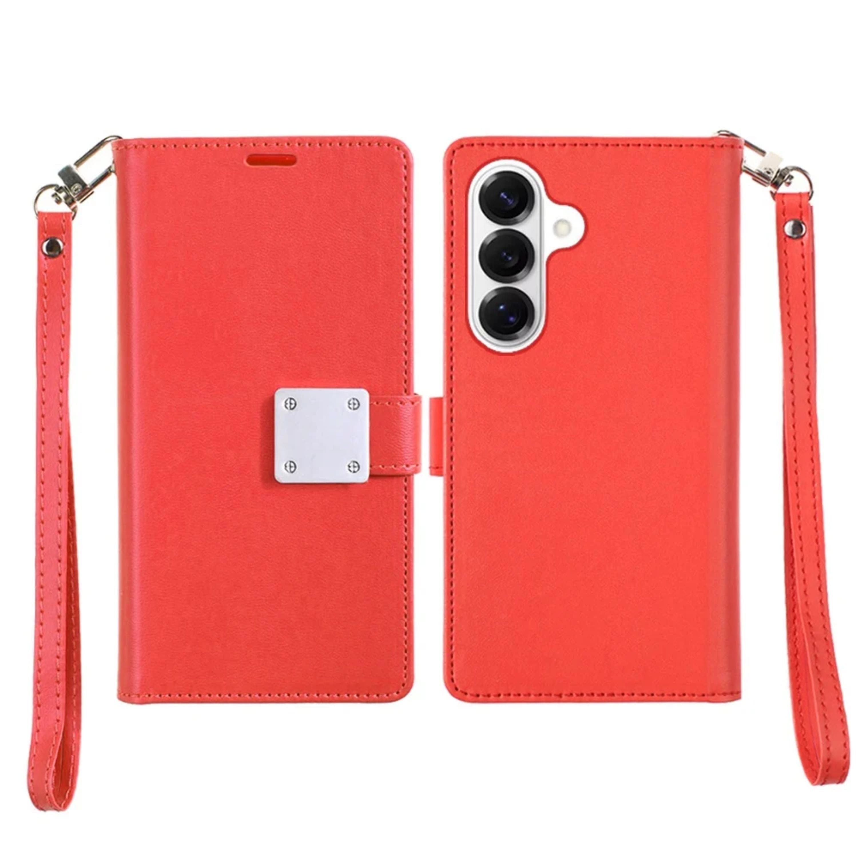 Kitcheniva - PU Leather Phone Wallet Extra Card Flap Plus Tempered Glass For Samsung S26 FE - Red price history on PriceWatchPro