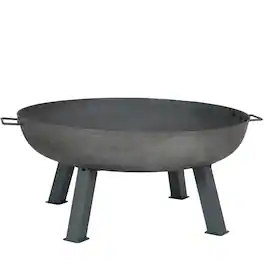 Sunnydaze - 34 in Rustic Cast Iron Fire Pit Bowl with Stand - Steel