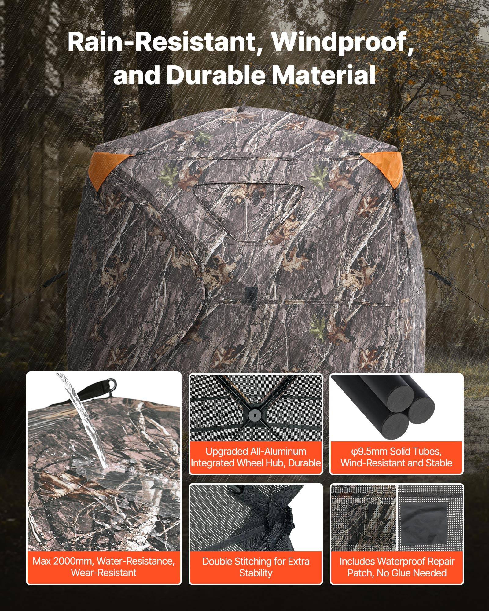 Rain-Resistant, Windproof, and Durable Material

- Upgraded All-Aluminum Integrated Wheel Hub, Durable
- φ9.5mm Solid Tubes, Wind-Resistant and Stable
- Max 2000mm, Water-Resistance, Wear-Resistant
- Double Stitching for Extra Stability
- Includes Waterproof Repair Patch, No Glue Needed