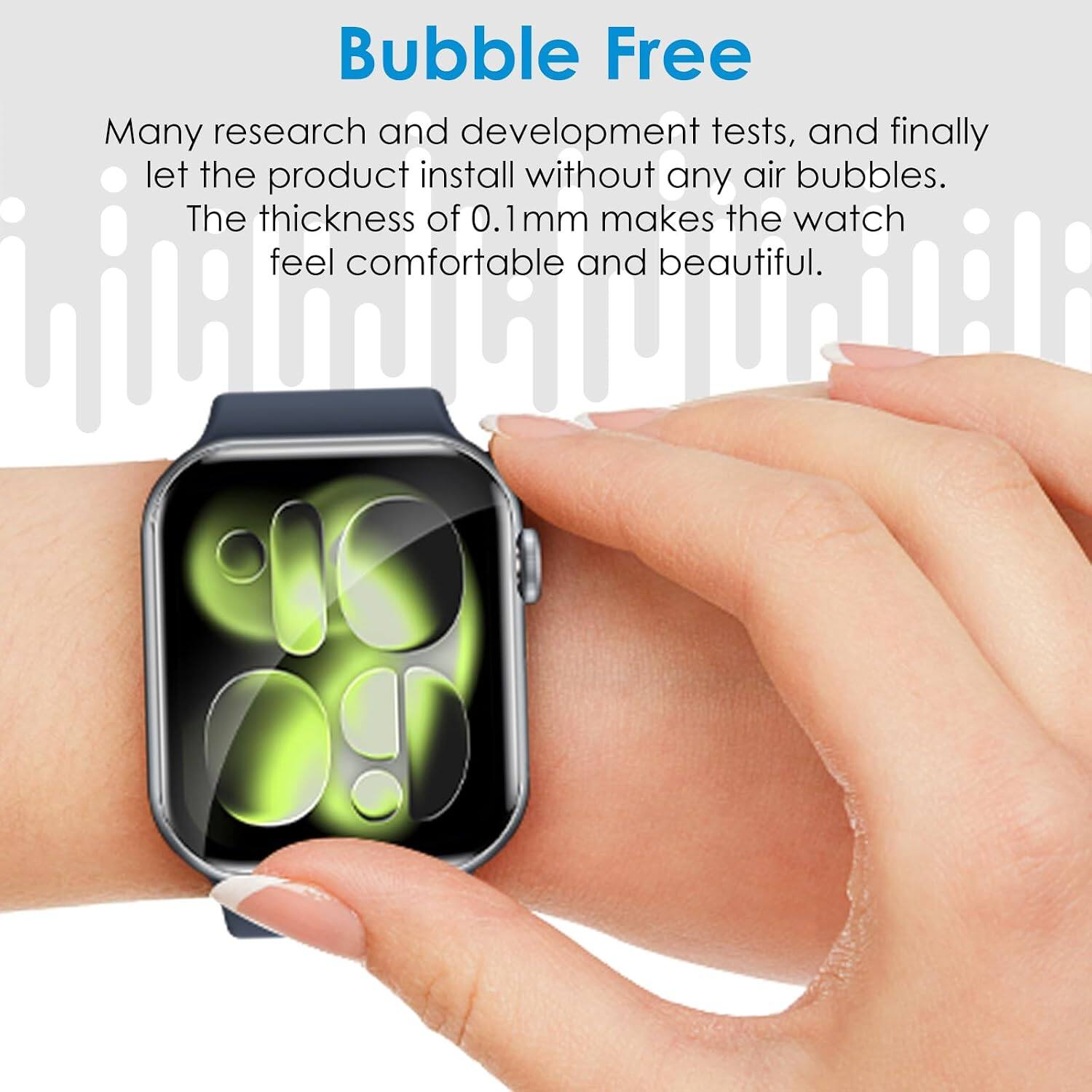 Bubble Free

Many research and development tests, and finally let the product install without any air bubbles. The thickness of 0.1mm makes the watch feel comfortable and beautiful.
