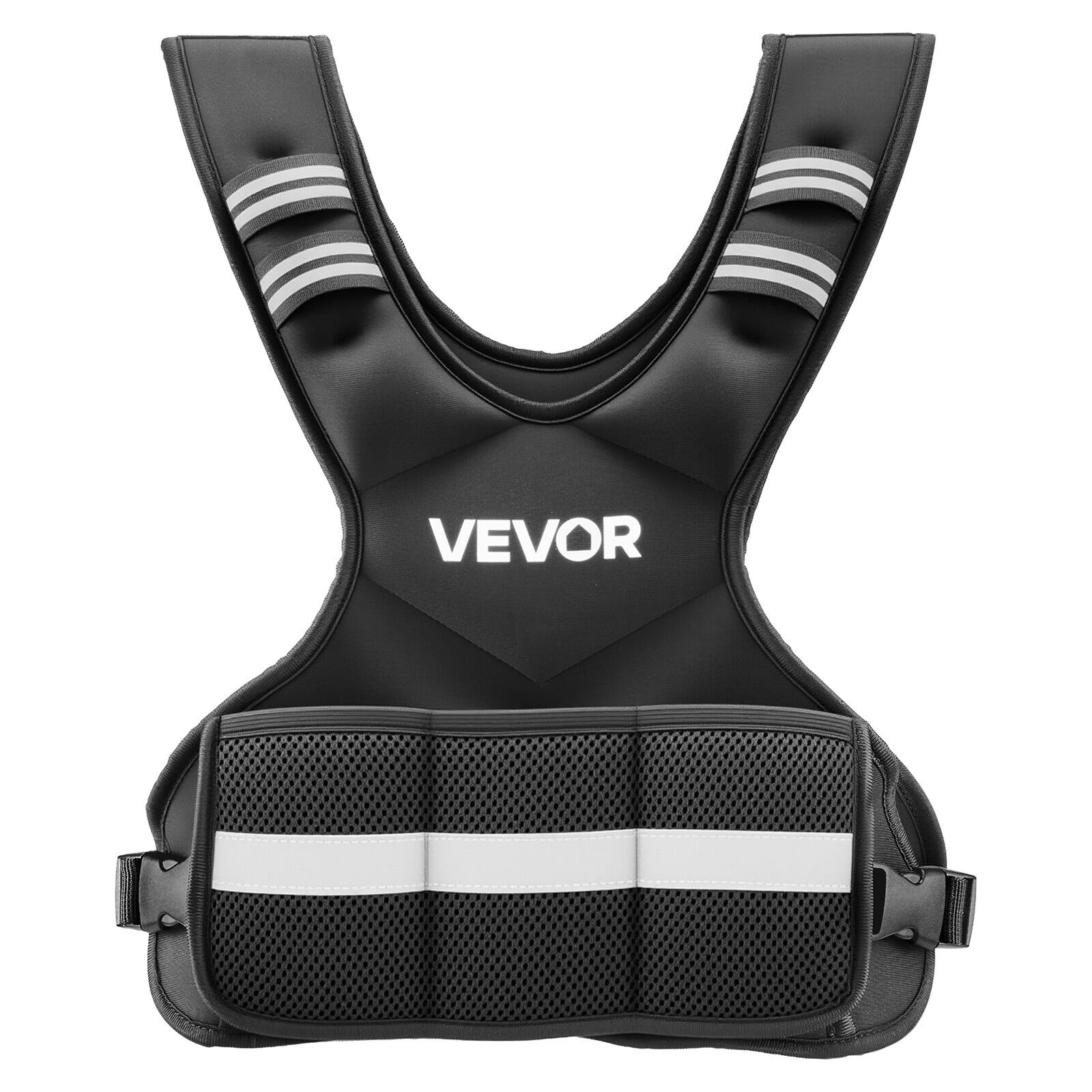 Alt View 5. VEVOR - Adjustable Weighted Vest, 4-10 lbs Comfortable X-Shape Body Weight Vest Set with 6 Weight Packs and Reflective Stripe - Black.