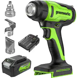 Greenworks - 24V Cordless Heat Gun Kit, 4.0Ah Battery & Charger - Green